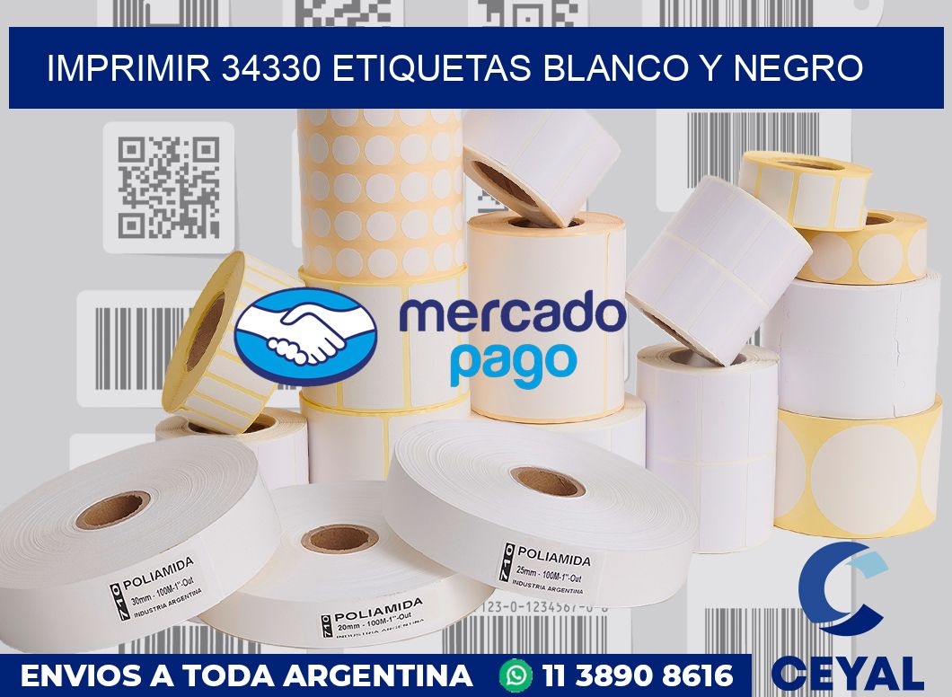 imprimir 34330 etiquetas blanco y negro