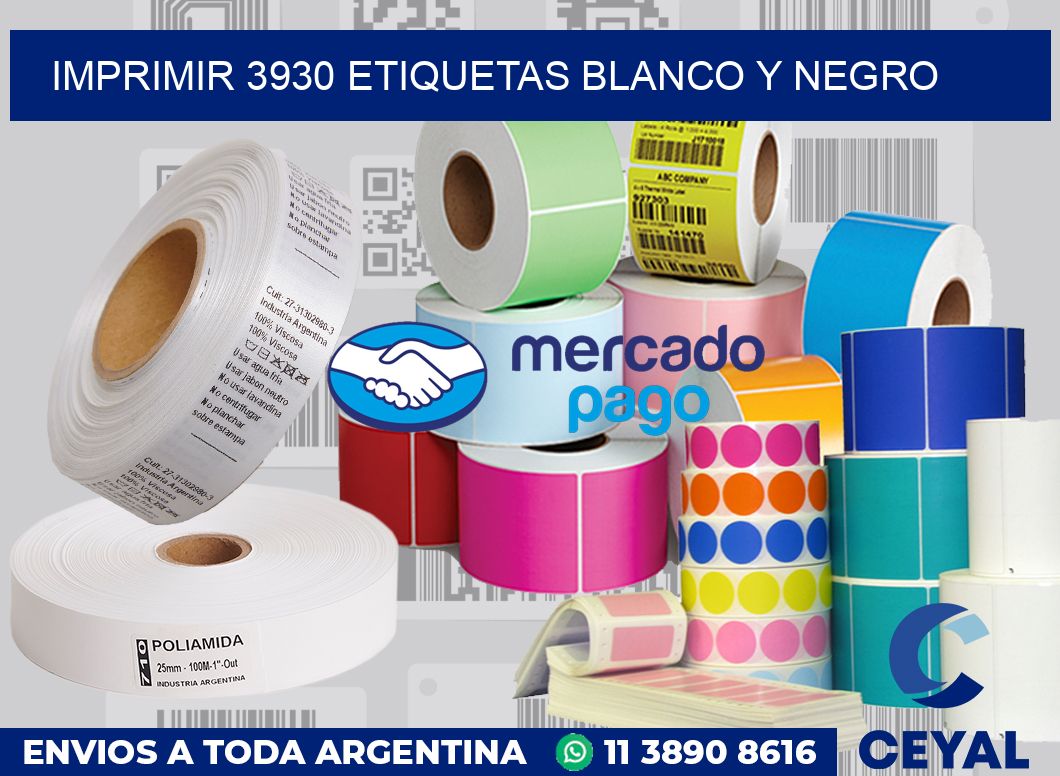 imprimir 3930 etiquetas blanco y negro