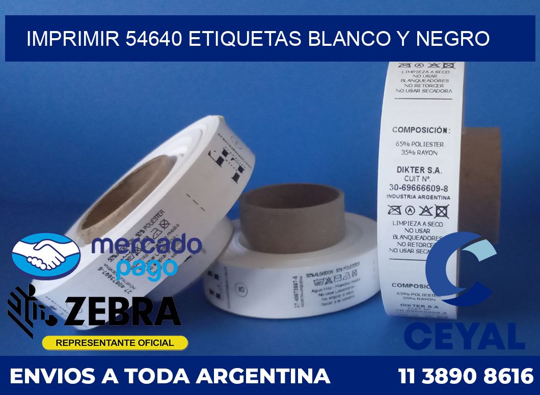 imprimir 54640 etiquetas blanco y negro