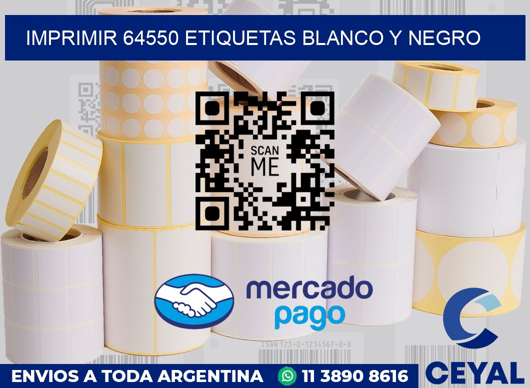 imprimir 64550 etiquetas blanco y negro