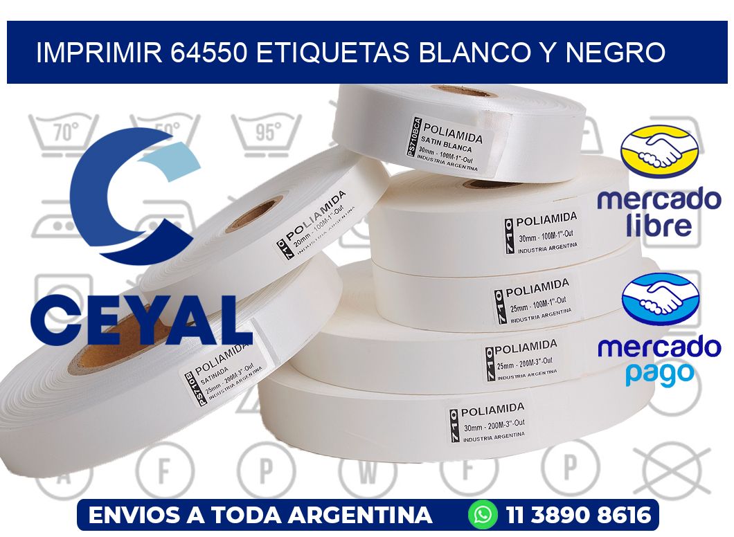 imprimir 64550 etiquetas blanco y negro
