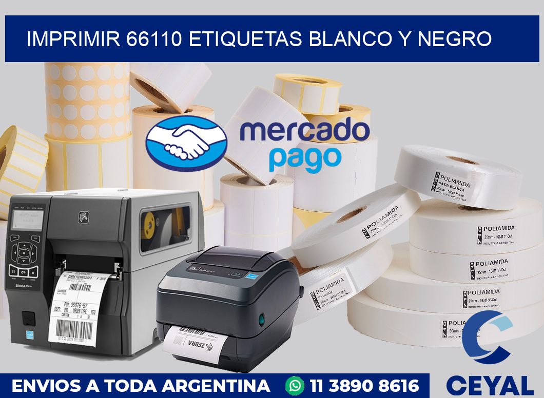 imprimir 66110 etiquetas blanco y negro