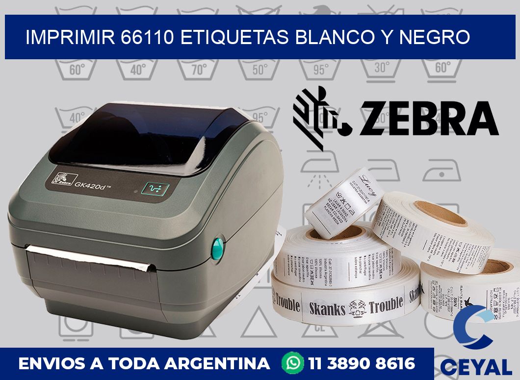 imprimir 66110 etiquetas blanco y negro