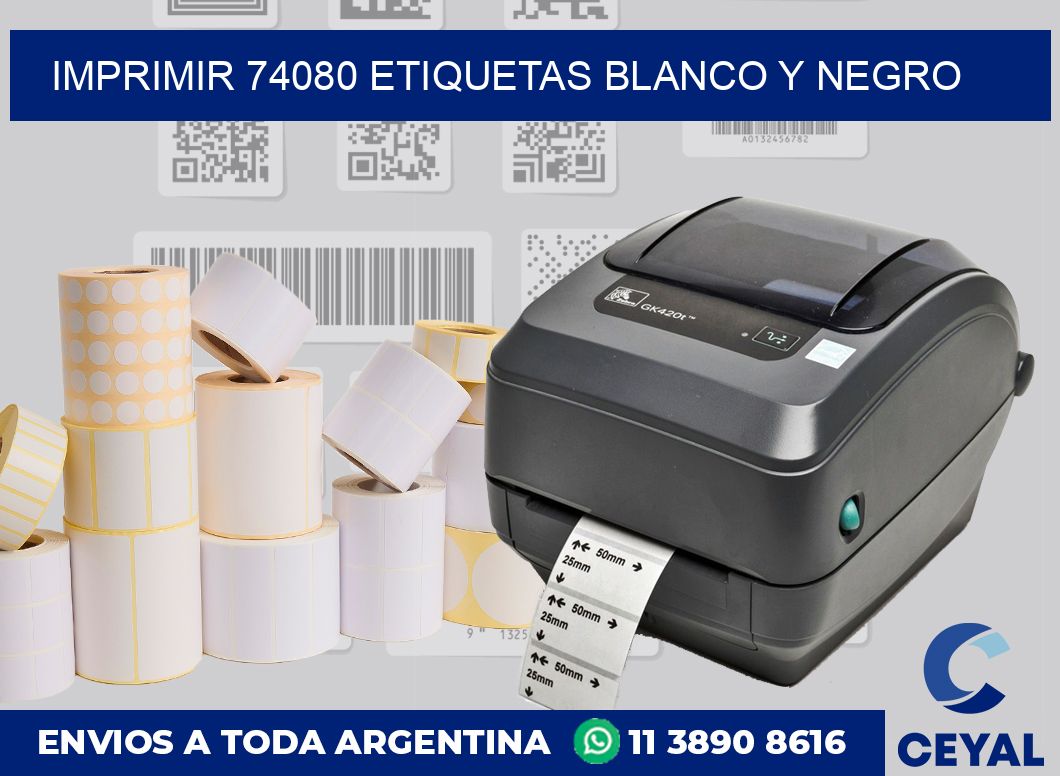 imprimir 74080 etiquetas blanco y negro
