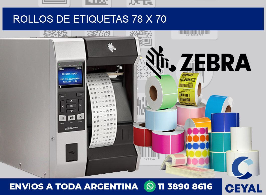 rollos de etiquetas 78 x 70