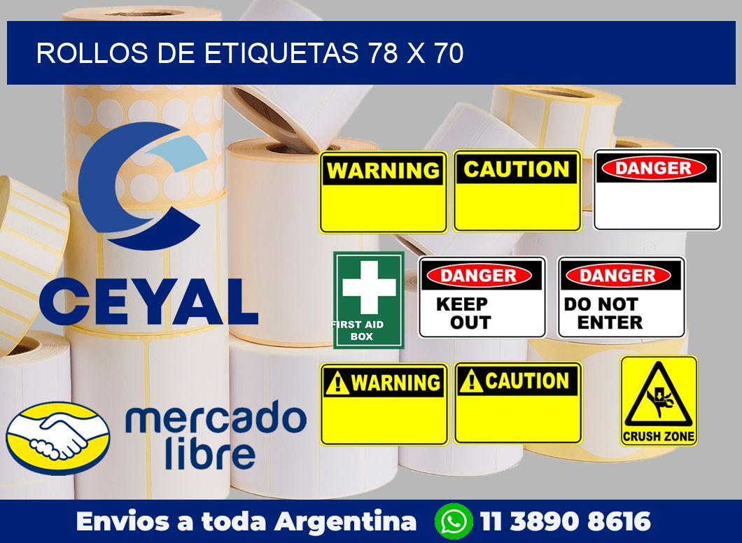 rollos de etiquetas 78 x 70