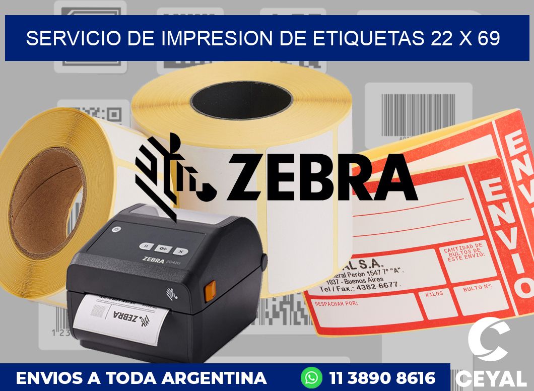 servicio de impresion de etiquetas 22 x 69