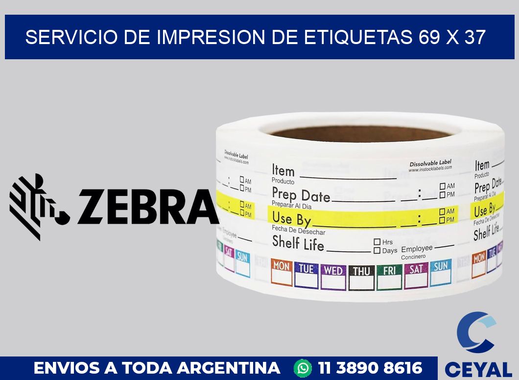 servicio de impresion de etiquetas 69 x 37