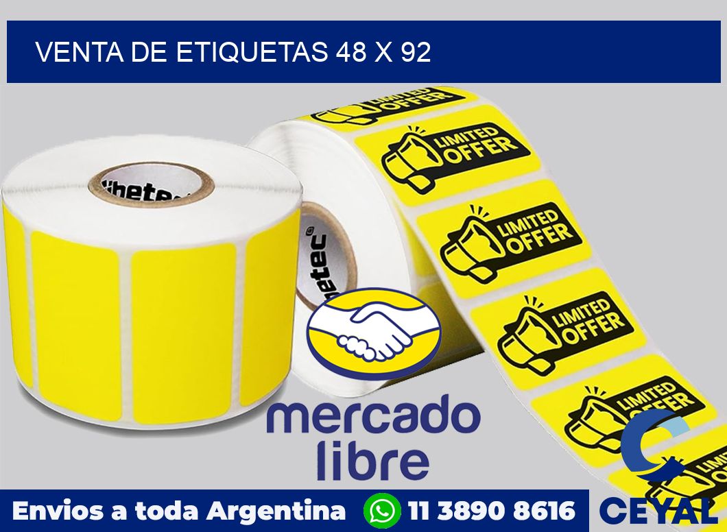 venta de etiquetas 48 x 92