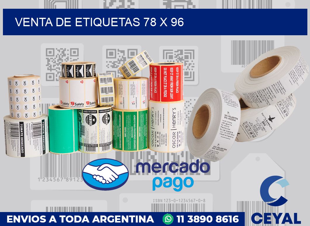 venta de etiquetas 78 x 96