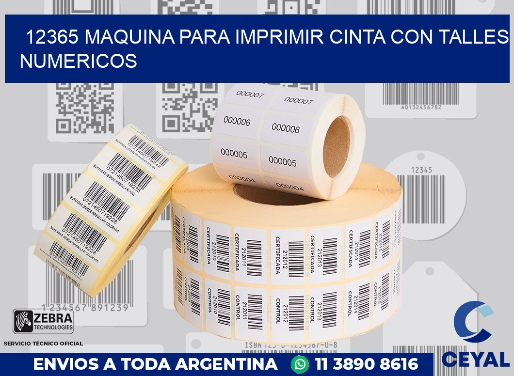 12365 MAQUINA PARA IMPRIMIR CINTA CON TALLES NUMERICOS