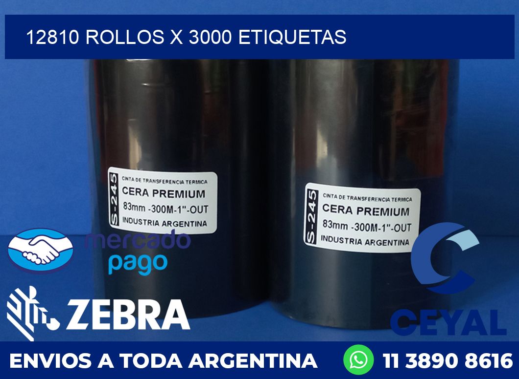 12810 ROLLOS X 3000 ETIQUETAS