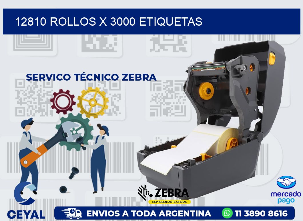 12810 ROLLOS X 3000 ETIQUETAS