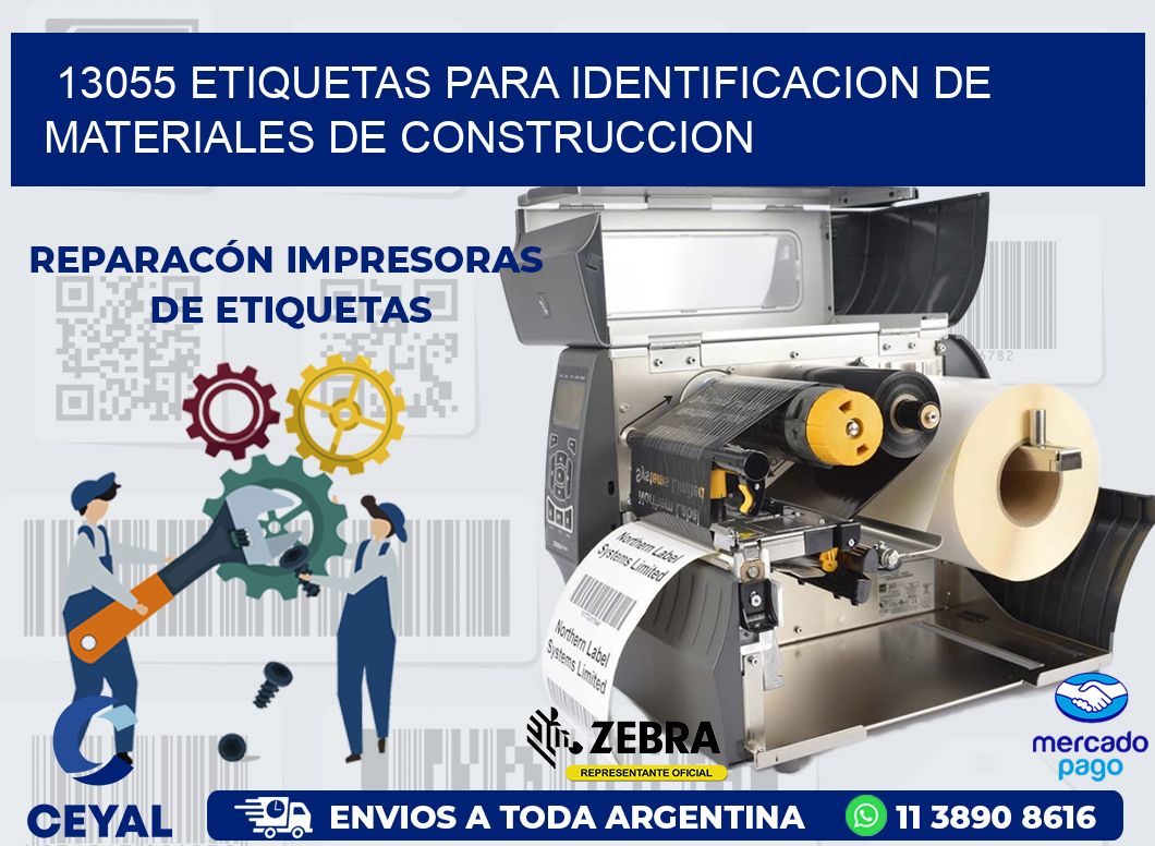 13055 ETIQUETAS PARA IDENTIFICACION DE MATERIALES DE CONSTRUCCION