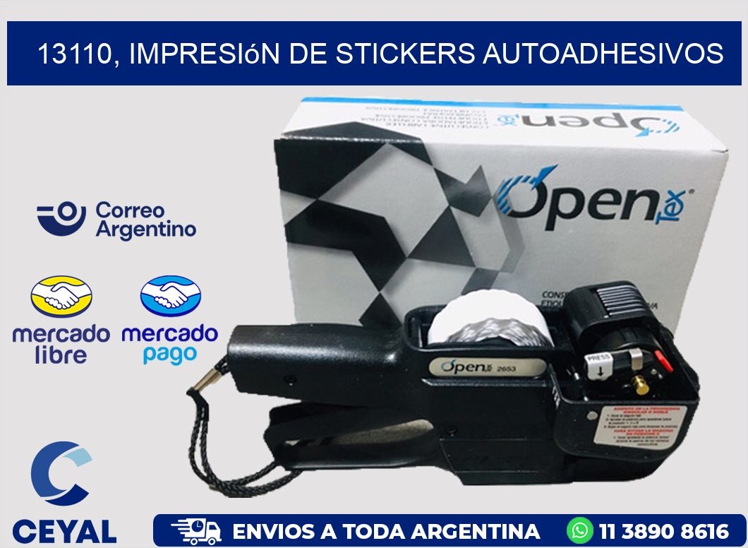 13110, impresión de stickers autoadhesivos