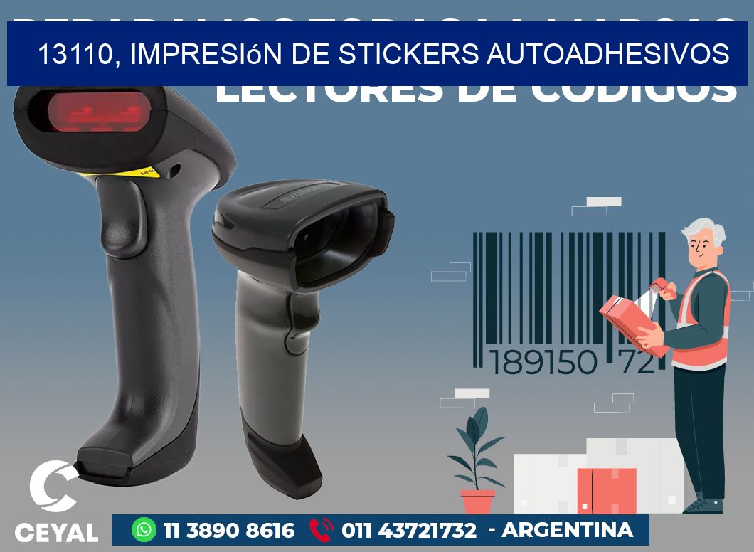 13110, impresión de stickers autoadhesivos