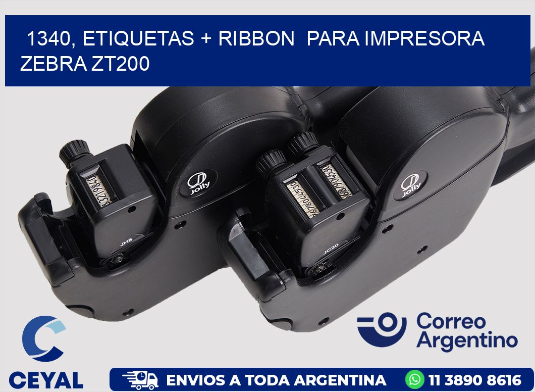 1340, etiquetas + ribbon  para impresora zebra ZT200