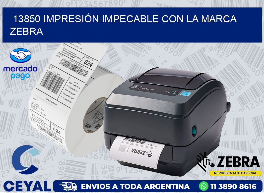 13850 IMPRESIÓN IMPECABLE CON LA MARCA ZEBRA