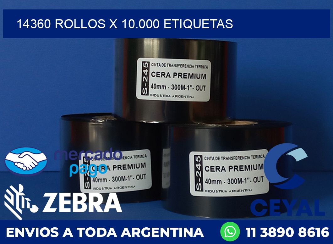14360 ROLLOS X 10.000 ETIQUETAS