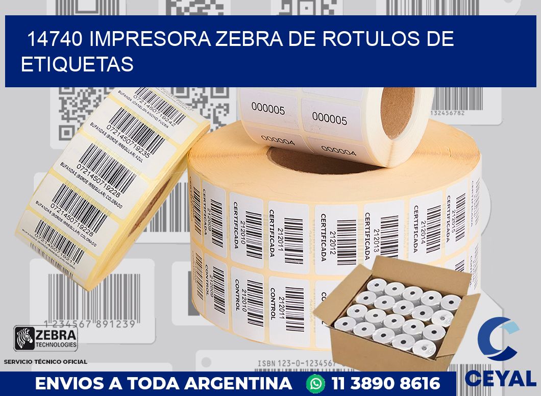14740 IMPRESORA ZEBRA DE ROTULOS DE ETIQUETAS