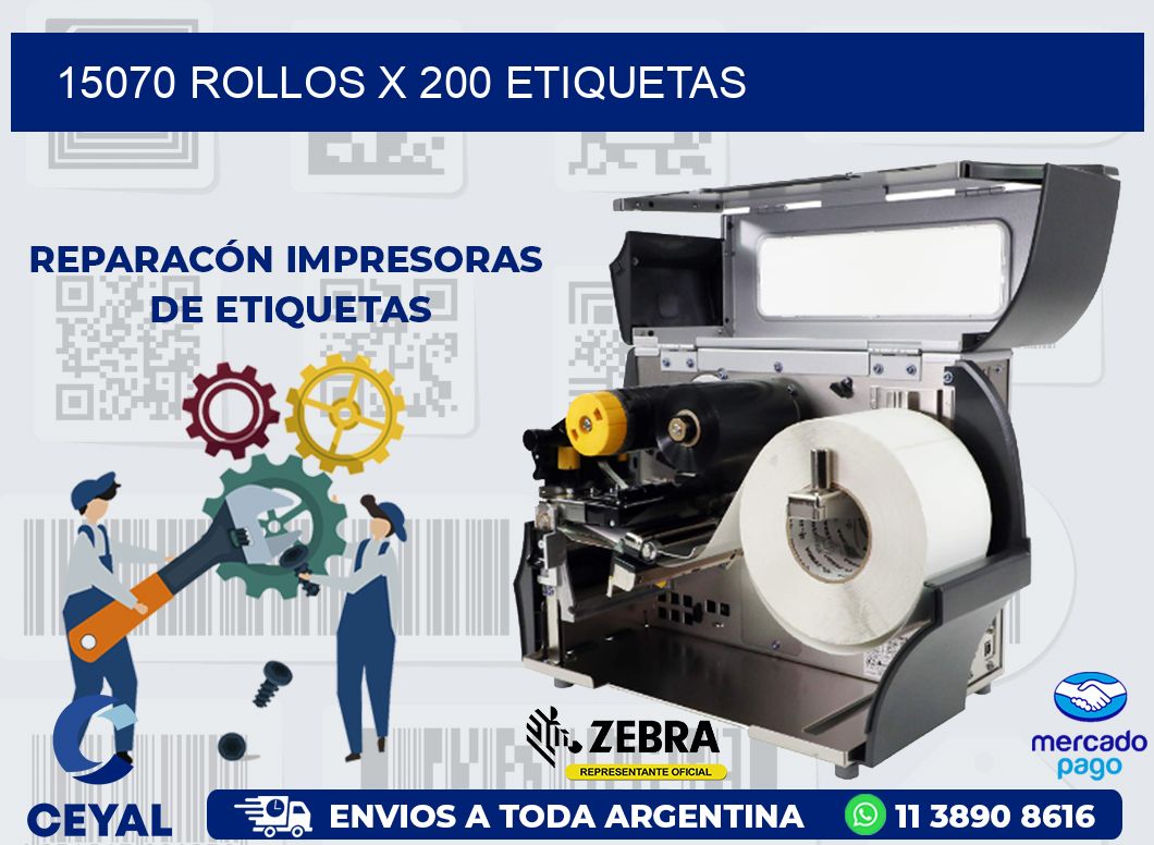 15070 ROLLOS X 200 ETIQUETAS