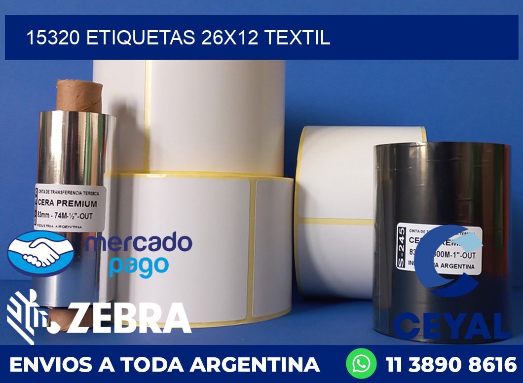 15320 ETIQUETAS 26X12 TEXTIL
