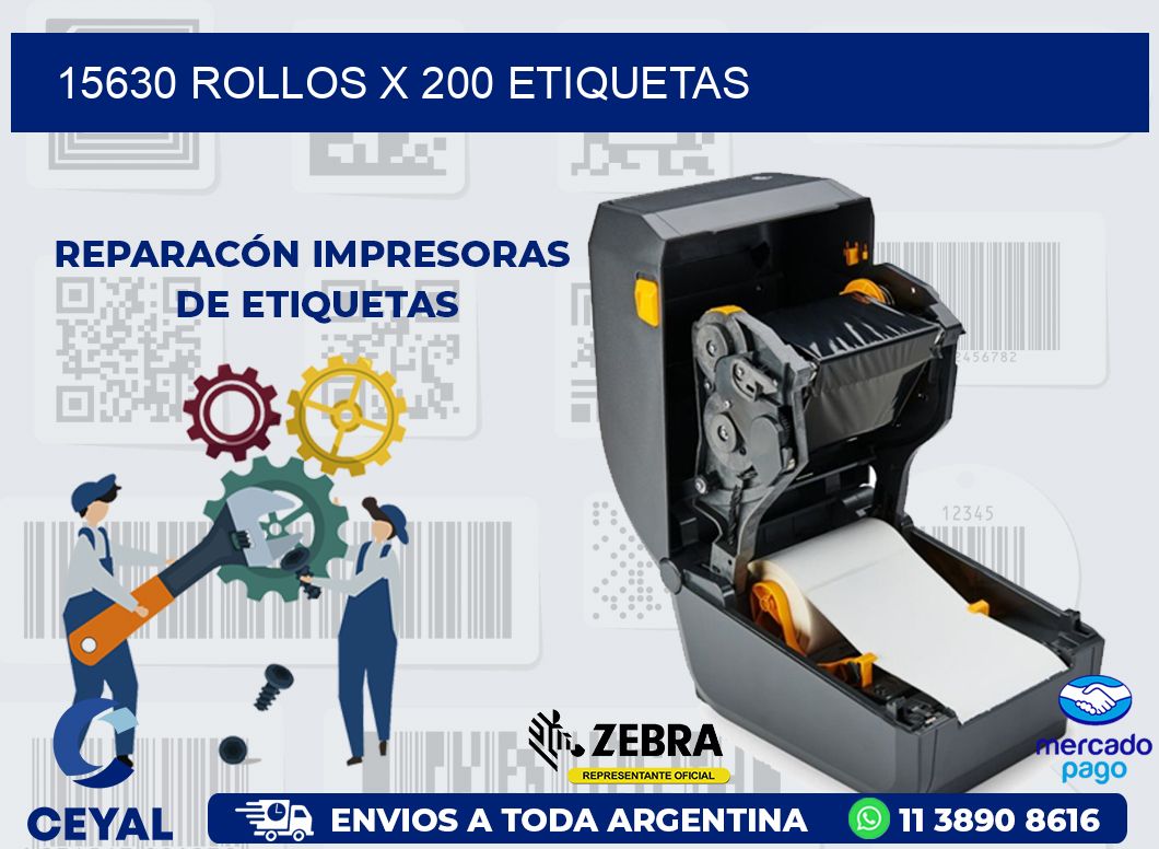 15630 ROLLOS X 200 ETIQUETAS