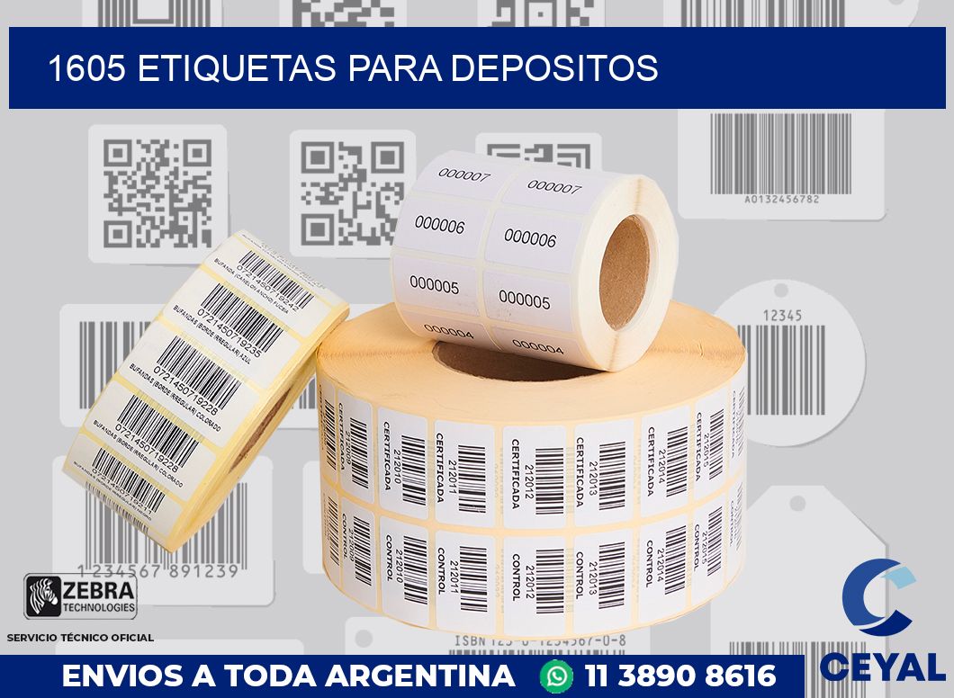 1605 ETIQUETAS PARA DEPOSITOS