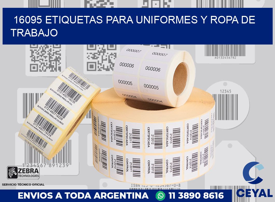 16095 ETIQUETAS PARA UNIFORMES Y ROPA DE TRABAJO