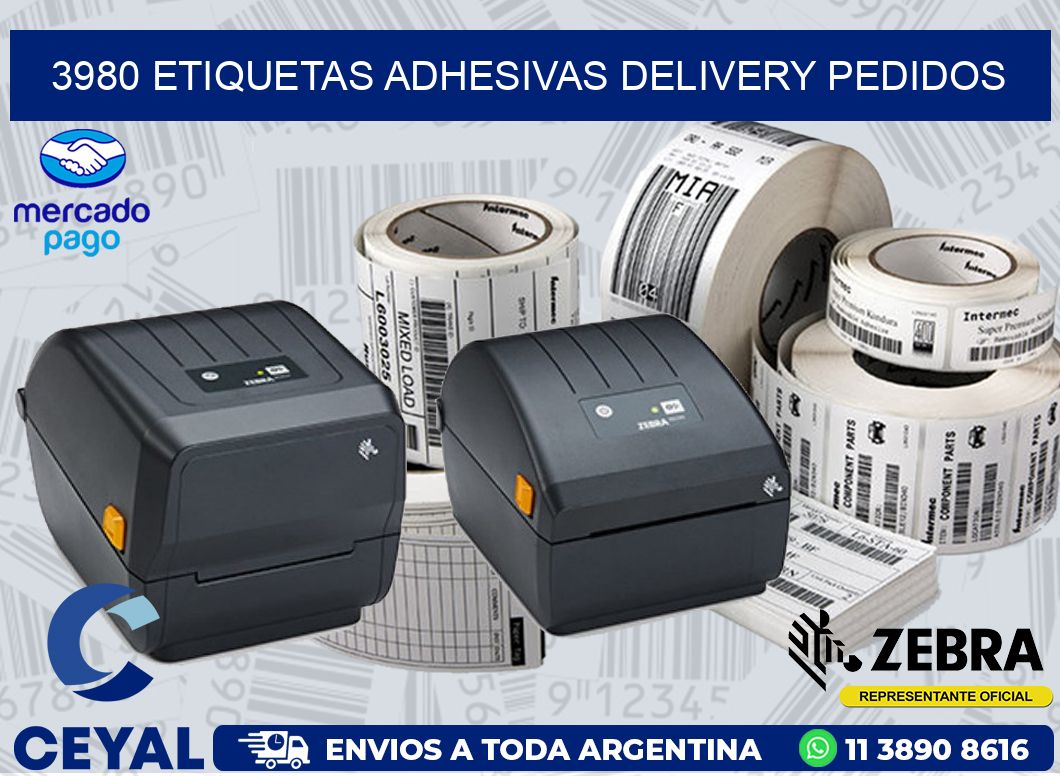 3980 ETIQUETAS ADHESIVAS DELIVERY PEDIDOS