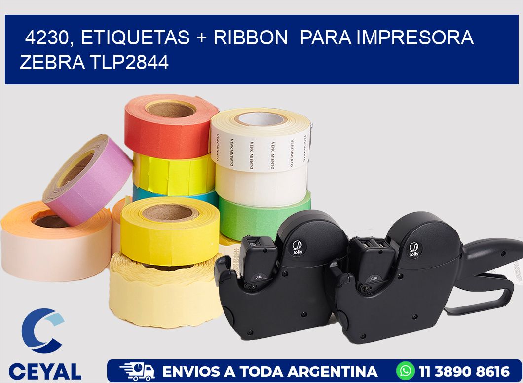 4230, etiquetas + ribbon para impresora zebra TLP2844