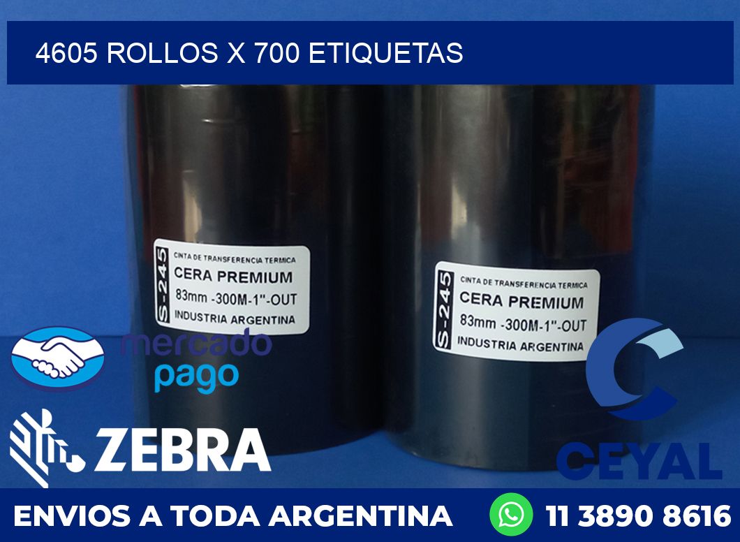 4605 ROLLOS X 700 ETIQUETAS
