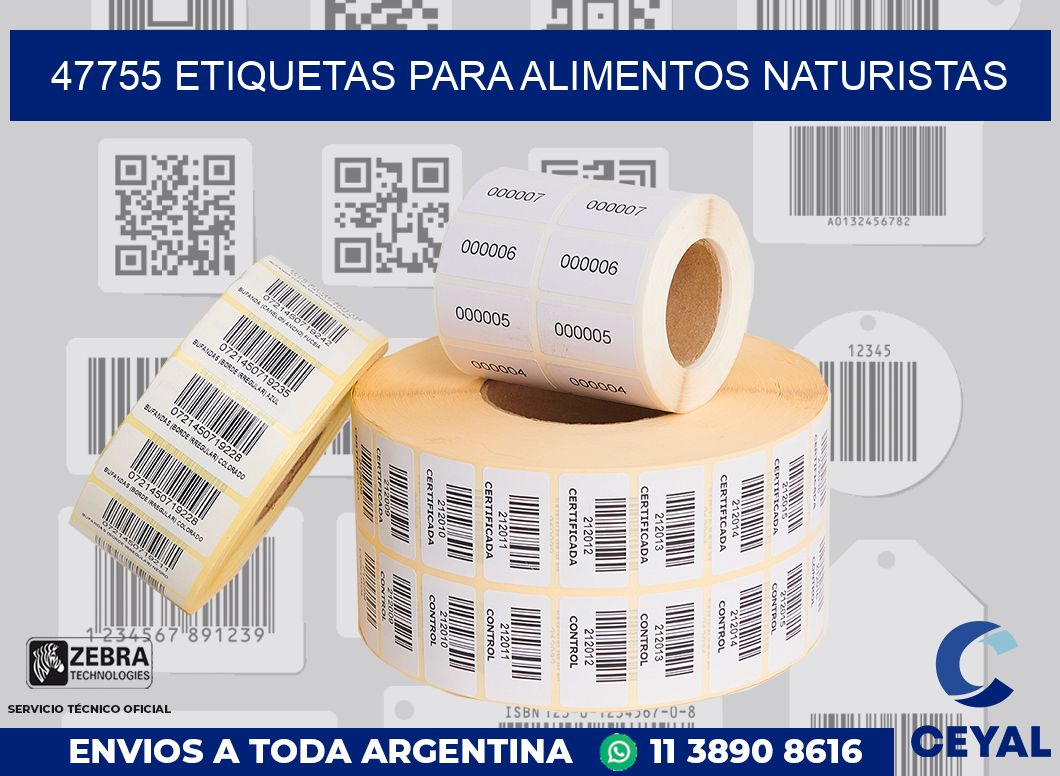 47755 ETIQUETAS PARA ALIMENTOS NATURISTAS
