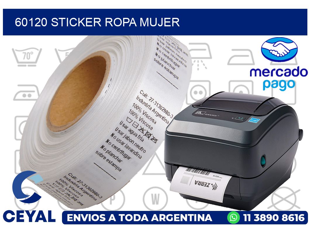 60120 STICKER ROPA MUJER