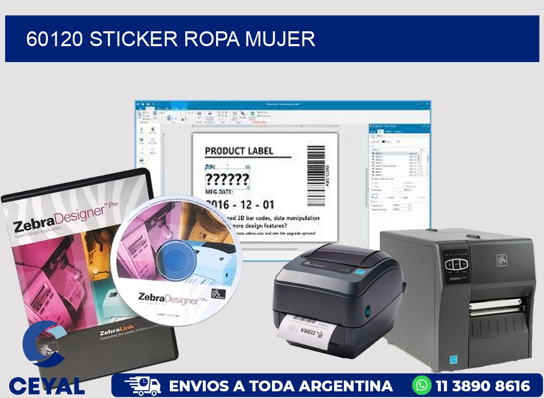 60120 STICKER ROPA MUJER
