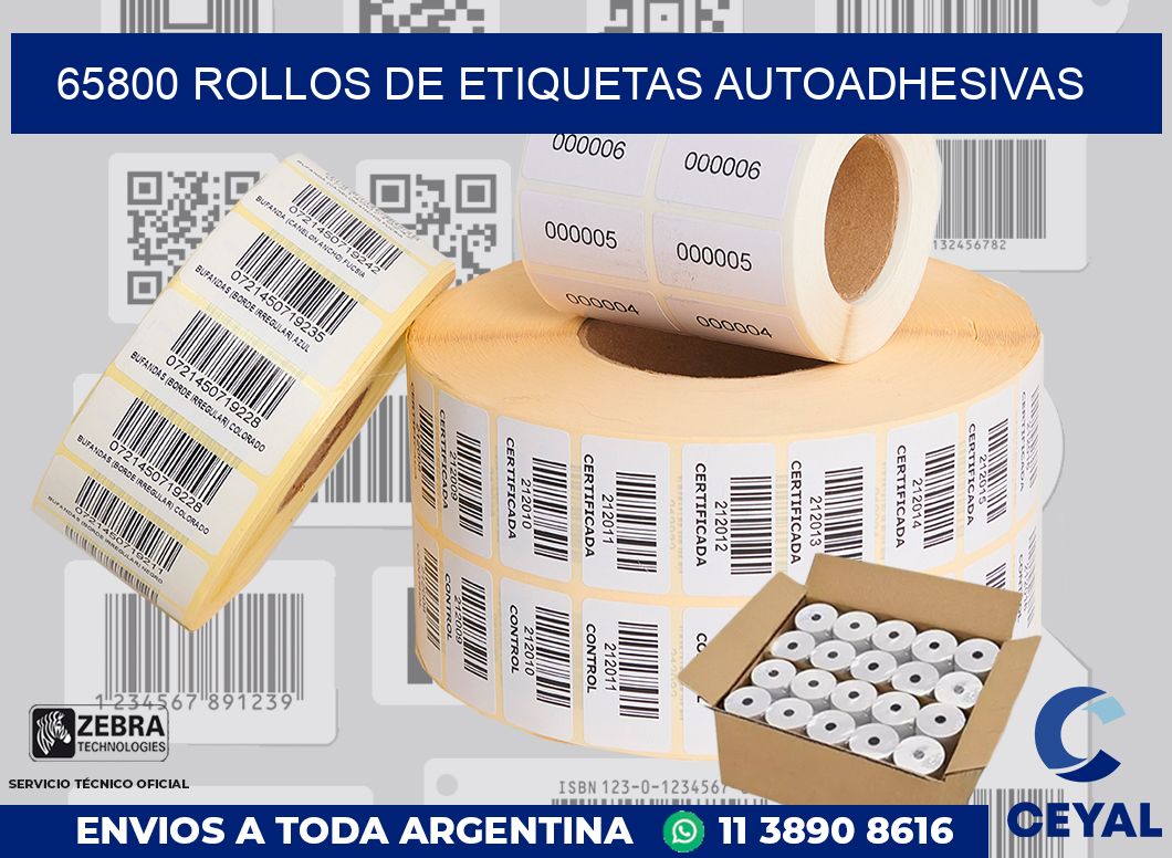 65800 ROLLOS DE ETIQUETAS AUTOADHESIVAS