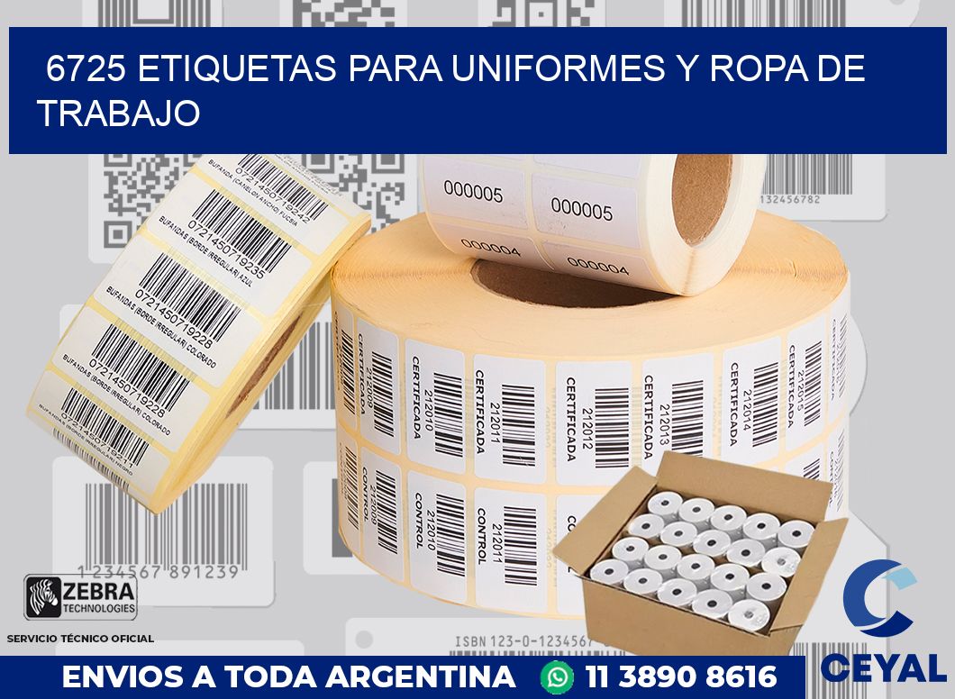 6725 ETIQUETAS PARA UNIFORMES Y ROPA DE TRABAJO