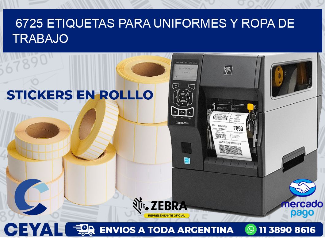 6725 ETIQUETAS PARA UNIFORMES Y ROPA DE TRABAJO