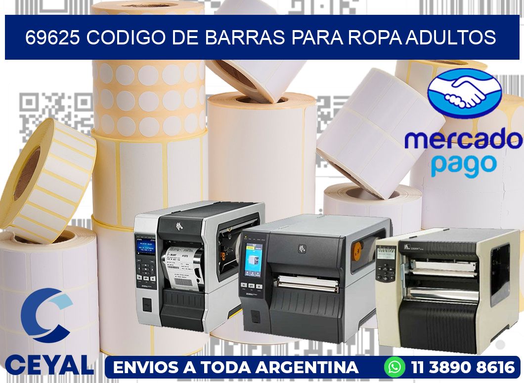 69625 CODIGO DE BARRAS PARA ROPA ADULTOS