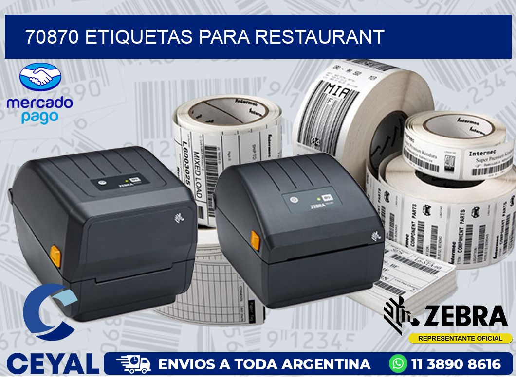 70870 ETIQUETAS PARA RESTAURANT