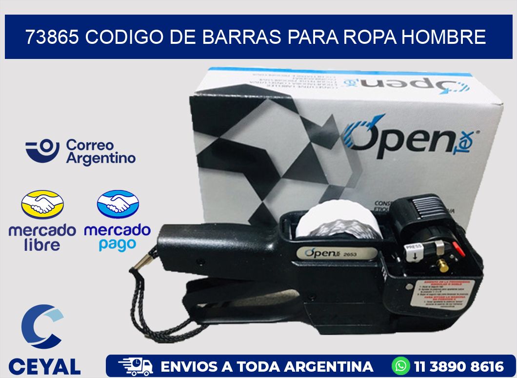 73865 CODIGO DE BARRAS PARA ROPA HOMBRE