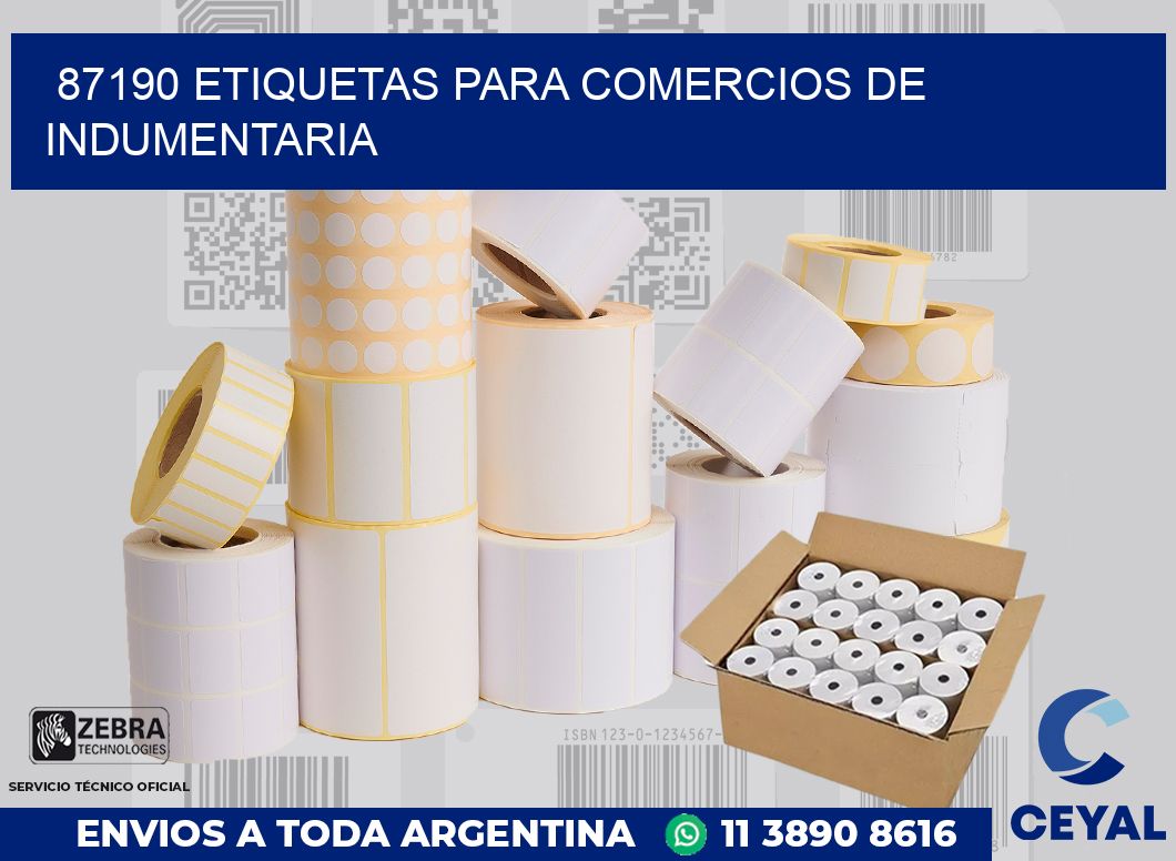 87190 ETIQUETAS PARA COMERCIOS DE INDUMENTARIA
