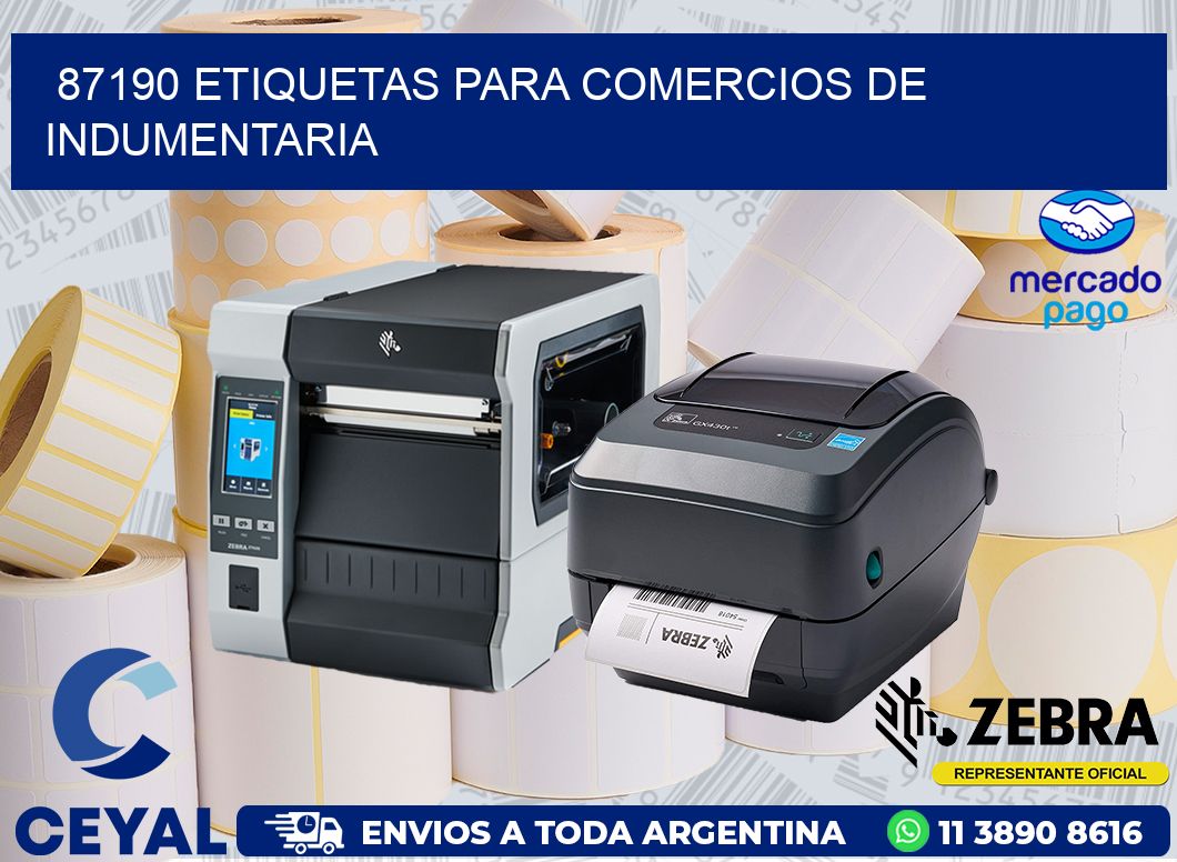 87190 ETIQUETAS PARA COMERCIOS DE INDUMENTARIA