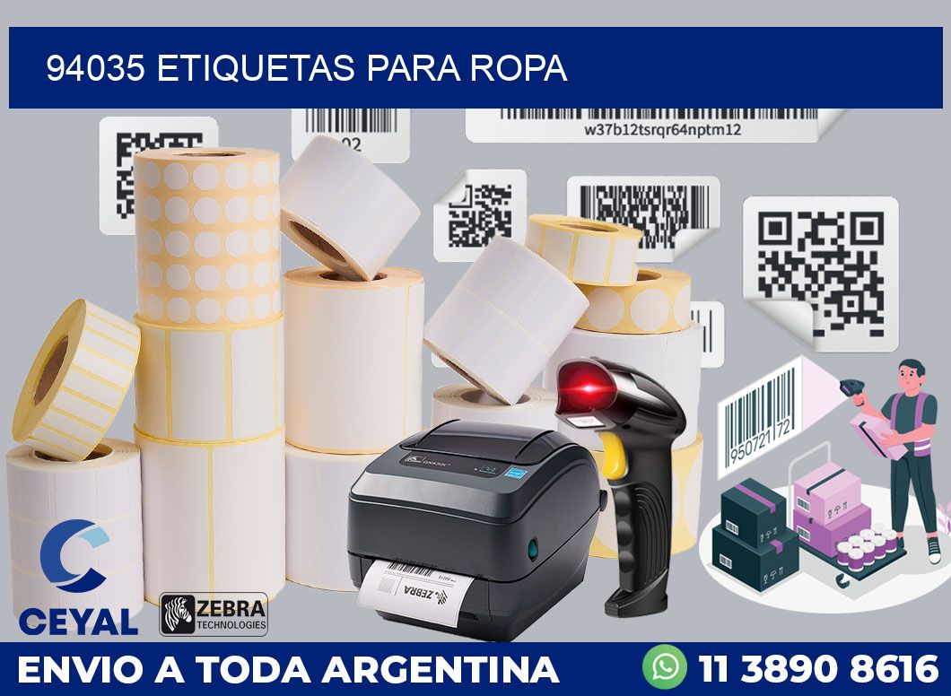 94035 ETIQUETAS PARA ROPA