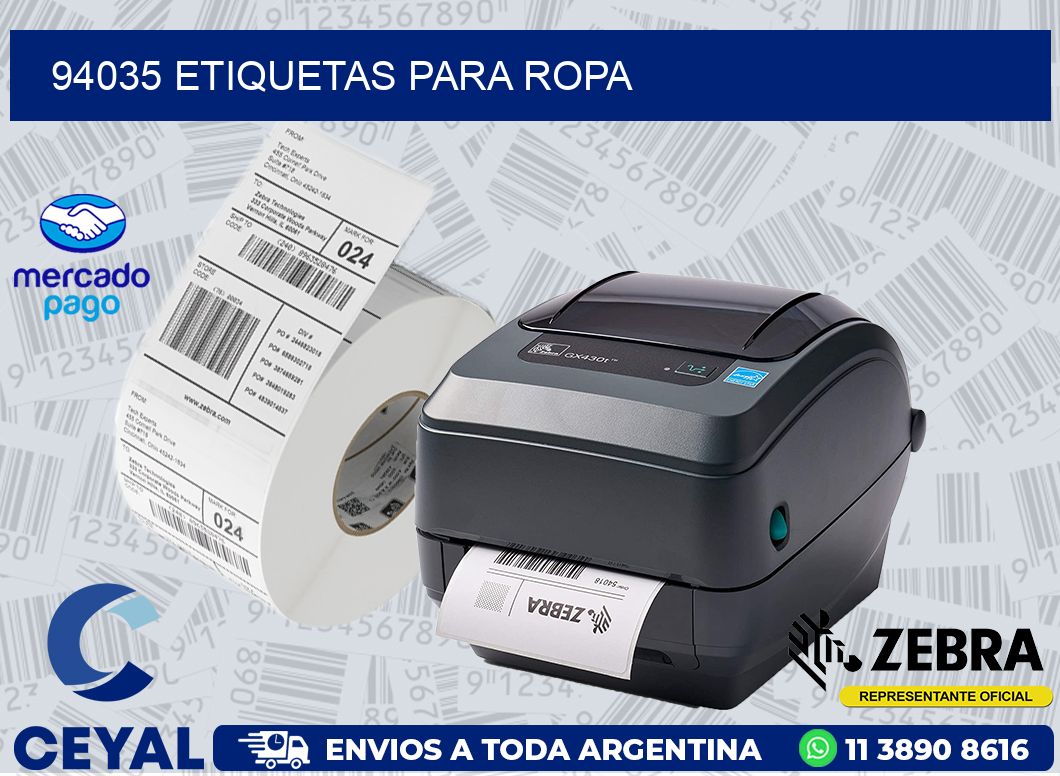 94035 ETIQUETAS PARA ROPA