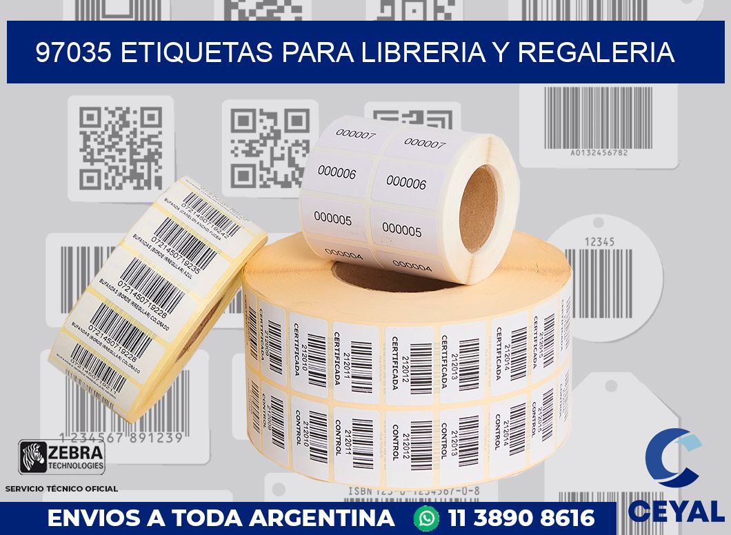 97035 ETIQUETAS PARA LIBRERIA Y REGALERIA