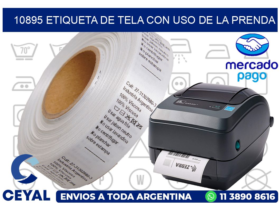 10895 ETIQUETA DE TELA CON USO DE LA PRENDA