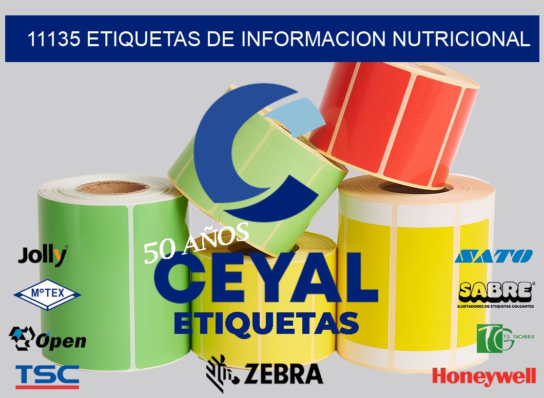 11135 ETIQUETAS DE INFORMACION NUTRICIONAL