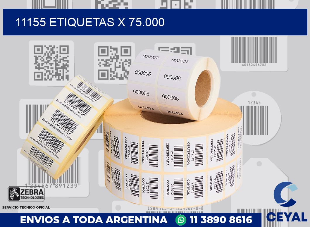 11155 Etiquetas x 75.000