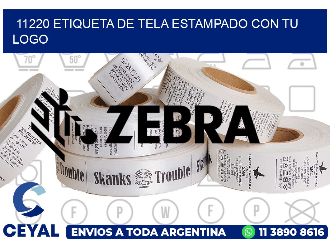 11220 ETIQUETA DE TELA ESTAMPADO CON TU LOGO